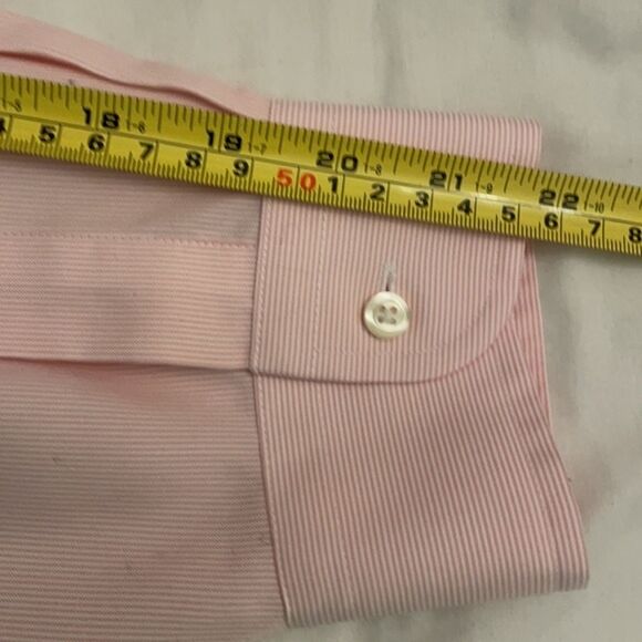 Jos A Bank Pink Striped Button Up Dress Mens Shirt 16-32 Preppy Career Easter - Picture 7 of 11